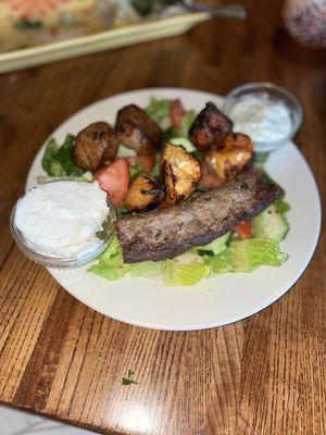 Mijana Mix Grill - kafta was overcooked. Chicken and lamb were good. I wish the garlic sauce had more garlic in it. Overall 8/10