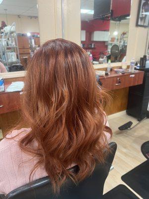 Golden copper color done by Tram