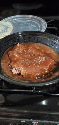 Swiss steak and French fries