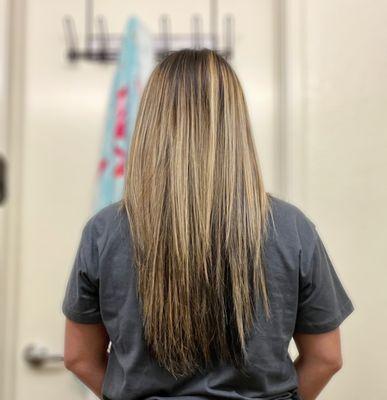 Blonde balayage after