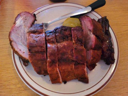 Perhaps the largest baby back ribs I've ever seen. Super tender and juicy.