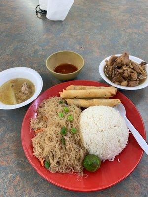 Pancit, tinola, adobo chicken, and lumpia!!