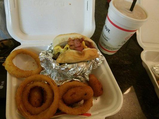 Burger, O-rings, and Hush Puppies