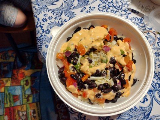 This is the brisket bowl I ordered.  There is NO BRISKET. None.  This was a huge bummer. I think they mixed up my bowl with someone else's.