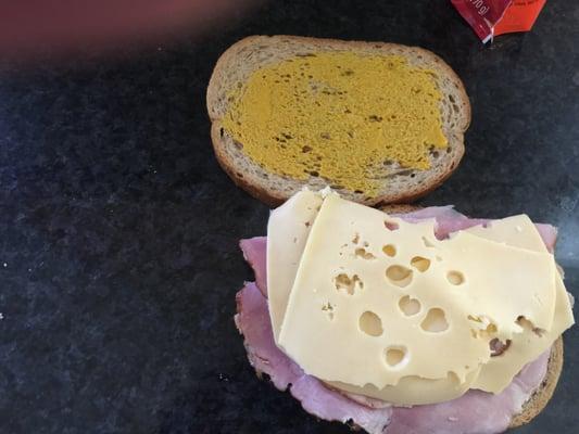 A Polish Ham Sandwich, with Polish Cheese, with Mustard, on Rye - under construction here.