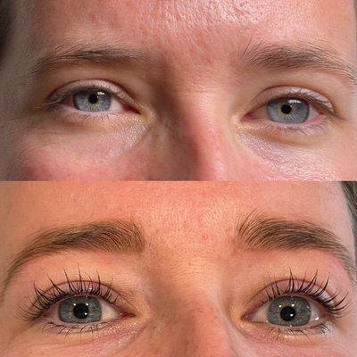 Eyelash Lift and Tint along with Eyebrow Tint!