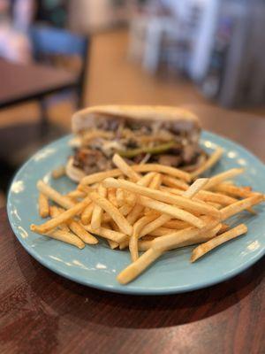 Philly Cheese Steak with fries