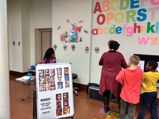 #facepainting @northsidepubliclibrary #dayofthedead family friendly party @yelpcincy #saturday