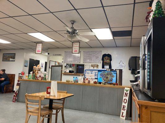 Order at counter but then they'll bring to your table if you're dining in.  Decorating for holidays this weekend in November.