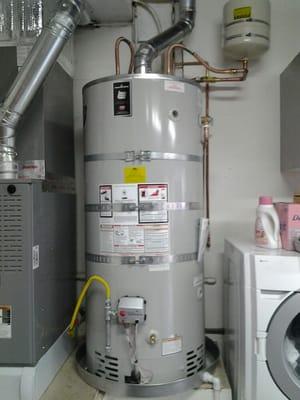 Another 75 gallon Bradford White ultra low emissions gas water heater with a thermal expansion tank