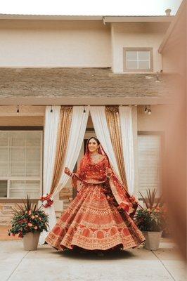 Bridal lengha and jewelry