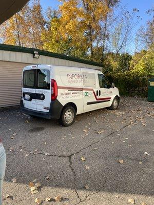 The squatters. 99% of the time, you'll find these Informa Business Systems vans parked at your storage building, blocking the doors