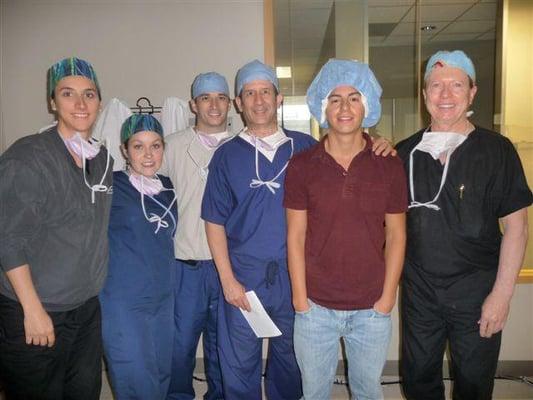 With Dr. Mike Mann and surgical team, at Mann Eye & Laser Institute