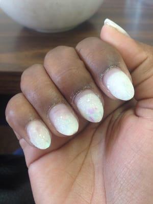 What shape is this shit?? Not to mention I was told that they had glitter acrylic in which they didn't.