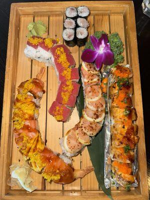 Mango Tango, Cherry Blossom Roll, Salmon Lover Roll, Lion King Roll, Negi Hama Roll