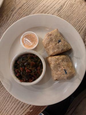 The Eggroll wrap with collard greens