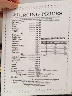 Prices