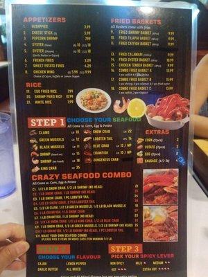 Crazy Crab menu