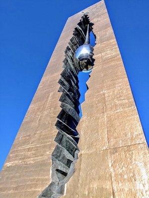 Up close view of the teardrop memorial