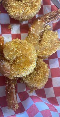 Fried shrimp well seasoned perfectly cooked.