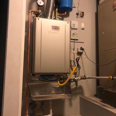 We can replace your old Water Heater with this new Noritz EZ111 Tankless Water Heater. Please call if you need our help.