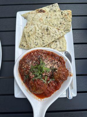 Italian Meatballs with Slice of Flatbread