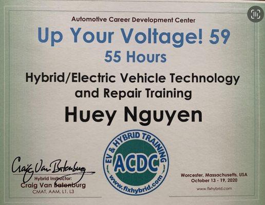 Authorization of services on any Electric and Hybrid vehicles