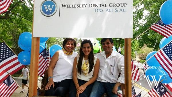 Drs. Femina and Ejaz Ali and their daughter Zarah at the Wellesley Town Parade 2014.