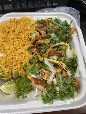 Chicken tacos - okay, rice was better.