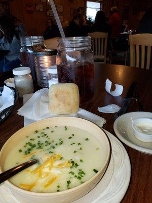 Best potato soup with fresh chives!