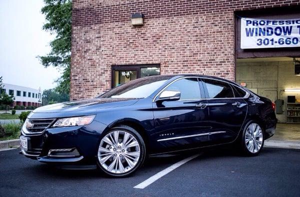 2015 Chevrolet Impala tinted 35% using high performance film