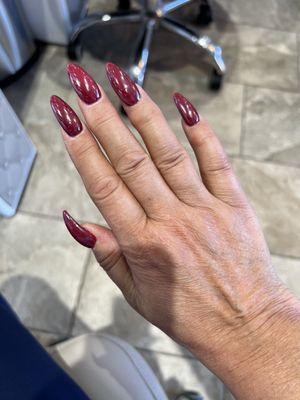 My second appointment with chrome on top of burgundy