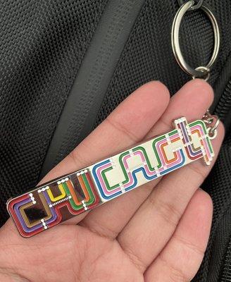 Another keychain addition to my travel backpack. :) "Chicago" keychain representing the different colored train lines in the city.