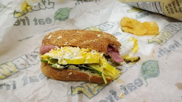 Cold cut trio. Just the right amount of veggies, cheese, and condiments!