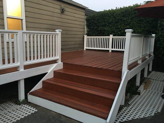 Deck completed sanded and restained looking beautiful