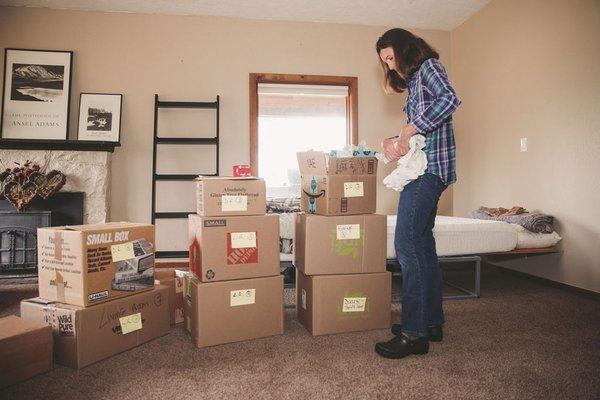 Downsizing, decluttering, moving prep, light packing.