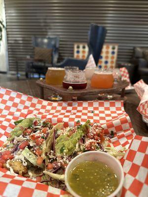 Tacos and beer flight