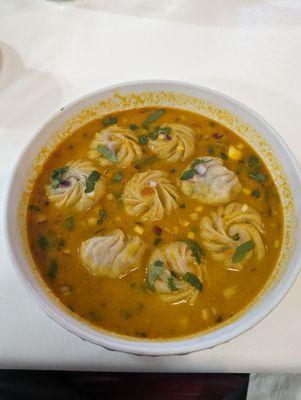 Veg momo soup