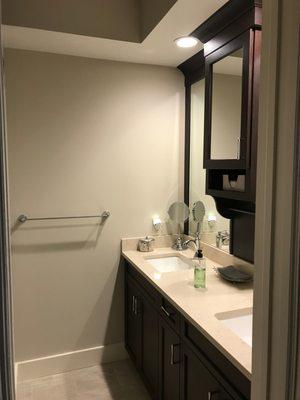 Remodel of Kids' Bathroom. Separated sink area from toilet/bath.