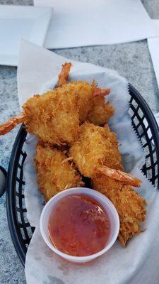 These coconut shrimp are outrageous. Better than some snooty bars I've been to.