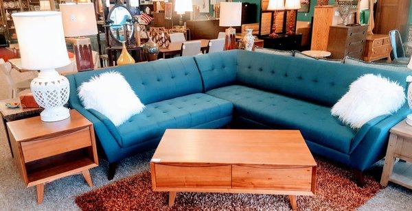 Mid Century Style sectional Mid Century Style coffee table and coordinating end tables