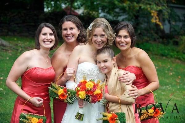 The bride and her girls in Public House Wedding, Sturbridge, MA