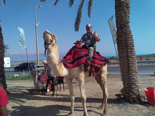 Just outside the Dead Sea, we met some bedouins who had Camels and allowed us to ride them what an experience to see Israel.