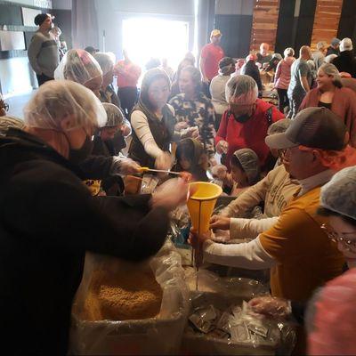 MLKJ Day serving opportunity. Where we filled thousands of packages of meals for those in need.