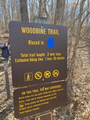 Woodbine Trail sign