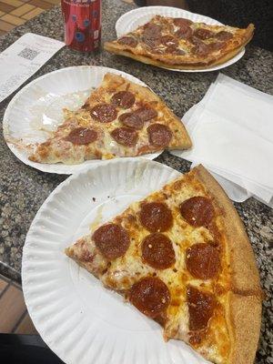 Couple of slices with pepperoni