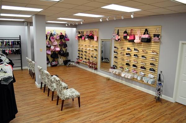 Our second shoe section, with a wide variety of ballet slippers, tap/jazz/modern/ballroom shoes, dance sneakers, etc.