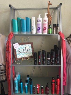 A sale on all products from #sexyhair. Everything on this shelf is $10 or lower, from travel size to regular size!