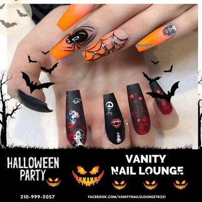 Halloween nails 
Vanity  Nail Lounge
Find us: 7431 Northwest Loop 410 #107 San Antonio, TX 78251