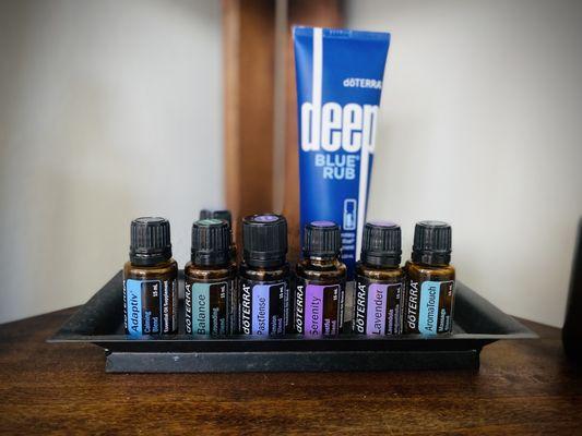 Essential oils are available when requested.